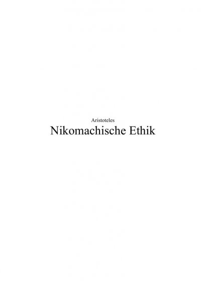 'Cover von Nikomachische Ethik'-Cover