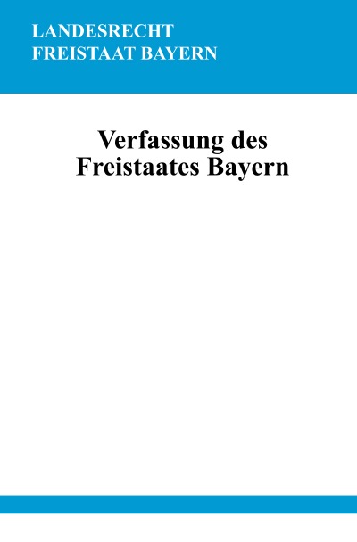 'Cover von Verfassung des Freistaates Bayern'-Cover