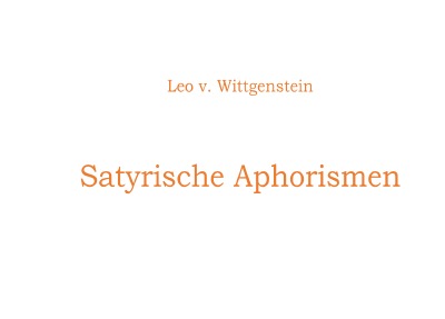 'Cover von Satyrische Aphorismen'-Cover