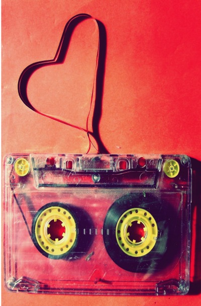 'Cover von Notizbuch Retro Style Love Music Tape Oldschool Liniert Ringbindung Red Notebook Ruled'-Cover