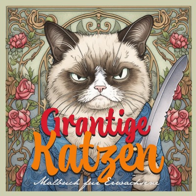 'Cover von Grantige Katzen Malbuch für Erwachsene Graustufen'-Cover