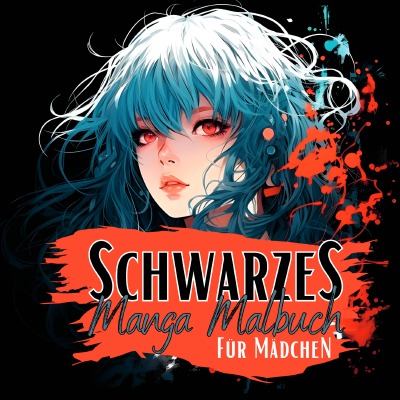 'Cover von Schwarzes Manga Malbuch für Mädchen.'-Cover