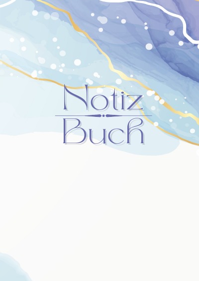 'Cover von Notizbuch weiß blau gold marmoriert | DIN A5 124 Seiten, 62 Blatt'-Cover