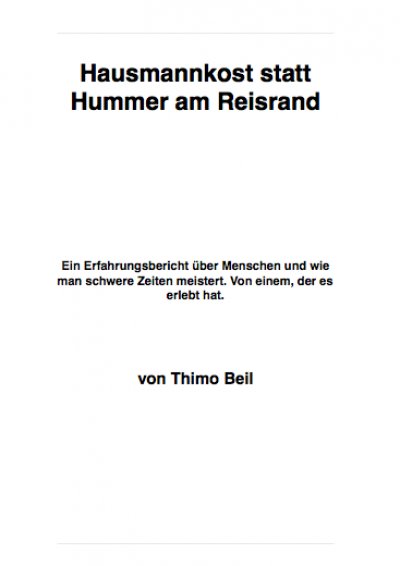 'Cover von Hausmannskost statt Hummer am Reisrand'-Cover