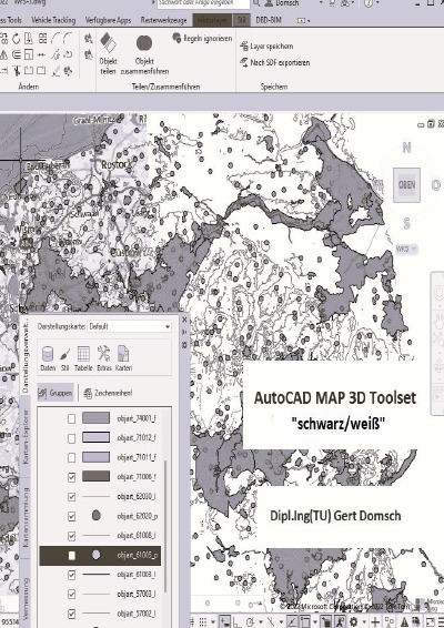 'Cover von AutoCAD MAP 3D Toolset, „schwarz/weiß“ (zur Information)'-Cover