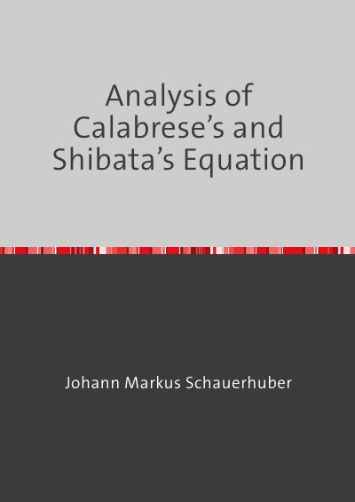 'Cover von Analysis of Calabrese’s and Shibata’s Equation'-Cover