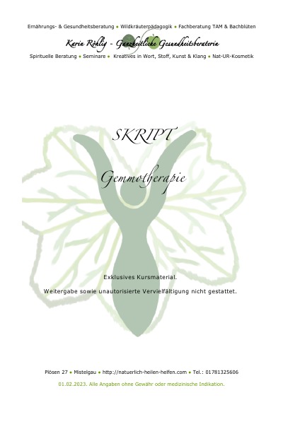 'Cover von Gemmotherapie 2024 – Seminarinternes Skript'-Cover