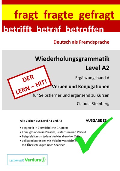 'Cover von DaF – Wiederholungsgrammatik A2 – Ergänzungsband A – Verben und Konjugationen – Ausgabe ES'-Cover