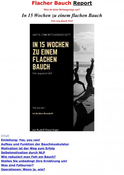 'Cover von Bericht über flachen Bauch: Entdecken Sie effektive Tipps und Tricks für einen flacheren Bauch und zum Abnehmen.Flacher Bauch Report'-Cover