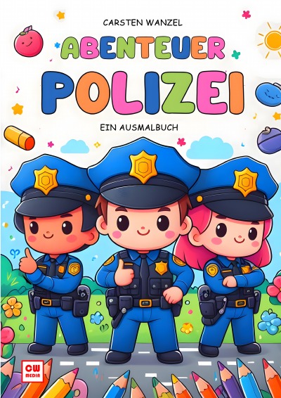 'Cover von Abenteuer Polizei – Einzigartiges Ausmalbuch für Kinder ab 3 Jahren'-Cover