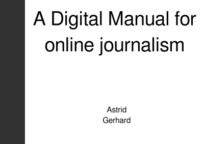 'Cover von A Digital Manual for online journalism'-Cover