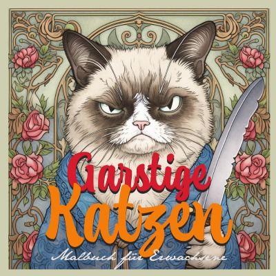 'Cover von Garstige Katzen Malbuch für Erwachsene Graustufen'-Cover