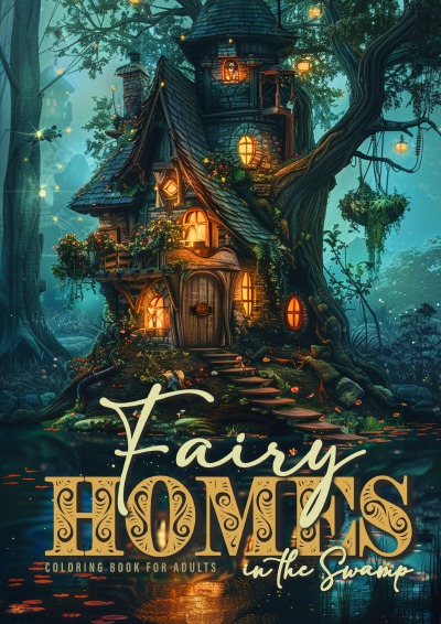 'Cover von Fairy Homes in the Swamp Coloring Book for Adults'-Cover