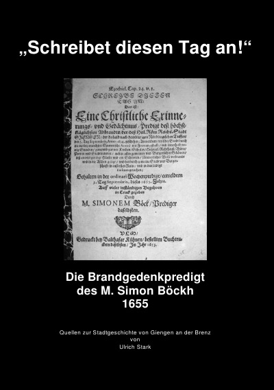 'Cover von Brandgedenkpredigt 1655'-Cover