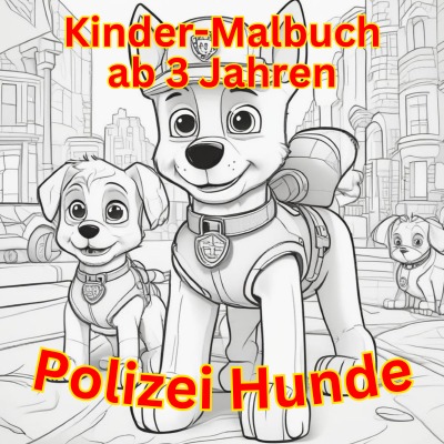 'Cover von Kinder Malbuch ab 3 Jahren – Polizei Hunde'-Cover