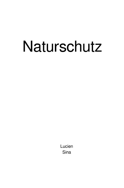 'Cover von Naturschutz'-Cover