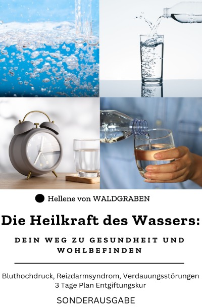 'Cover von Die Heilkraft des Wassers: Dein Weg zu Gesundheit und Wohlbefinden Bluthochdruck, Reizdarmsyndrom, Verdauungsstörungen: 3 Tage Plan Entgiftungskur: Sonderausgabe Trinktagebuch'-Cover