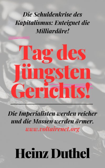 'Cover von Tag des Jüngsten Gerichts!  Die Schuldenkrise des Kapitalismus: Enteignet die Milliardäre!'-Cover