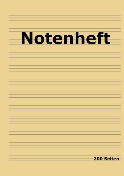 'Cover von Notenheft: DIN A4 Notenlinienheft | 200 Seiten mit 12 Notenzeilen / Systeme pro Blatt | Papier 90g/m² | Musikheft mit Notenlinien'-Cover