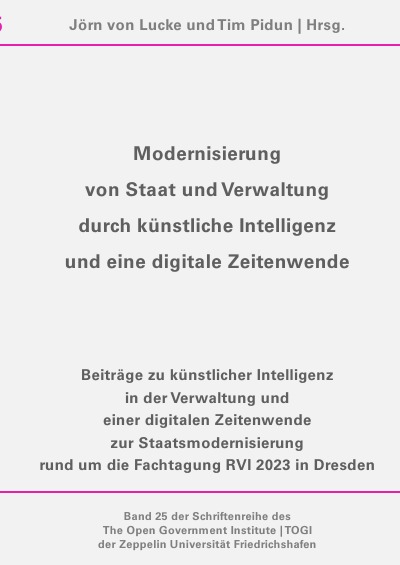 'Cover von Modernisierung von Staat und Verwaltung durch künstliche Intelligenz und eine digitale Zeitenwende'-Cover