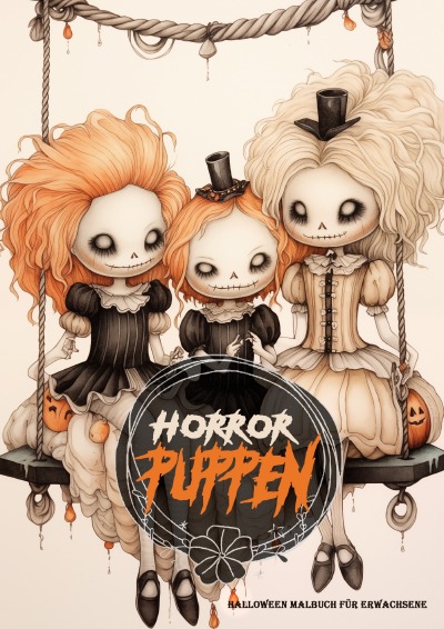 'Cover von Horror Puppen Halloween Malbuch für Ewachsene'-Cover