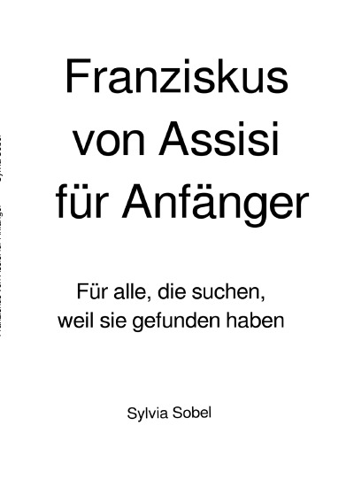 'Cover von Franziskus von Assisi für Anfänger'-Cover