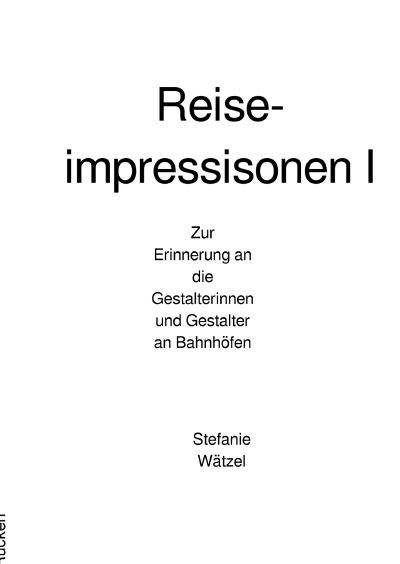 'Cover von Reiseimpressisonen I'-Cover