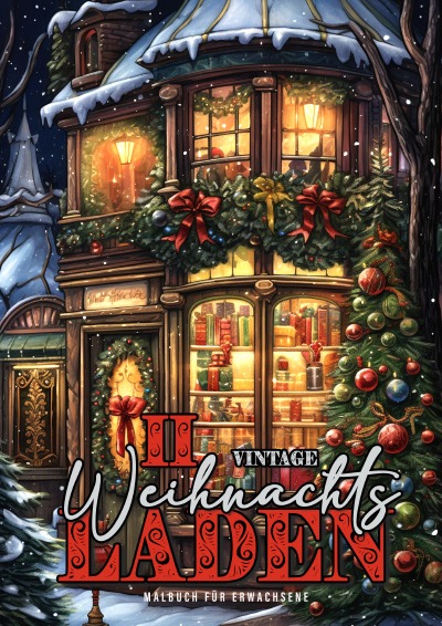 'Cover von Vintage Weihnachtsladen Malbuch für Erwachsene 2'-Cover