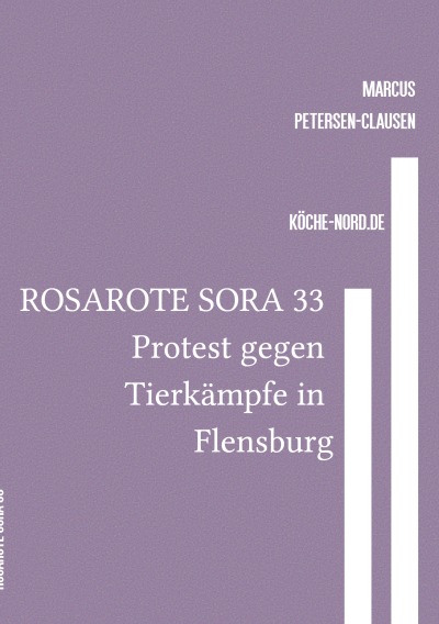 'Cover von ROSAROTE SORA 33 Protest gegen Tierkämpfe in Flensburg'-Cover