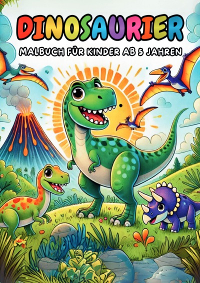 'Cover von Dinosaurier Malbuch für Kinder ab 5 Jahren'-Cover