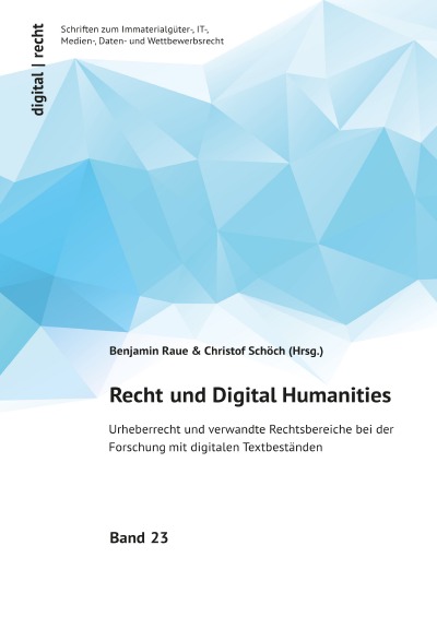 'Cover von Recht und Digital Humanities'-Cover