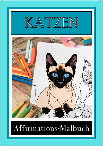 'Cover von Katzen-Malbuch mit kraftvollen Affirmationen'-Cover