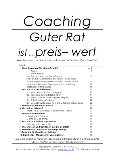 'Cover von Coaching: Guter Rat ist seinen Preis- wert'-Cover