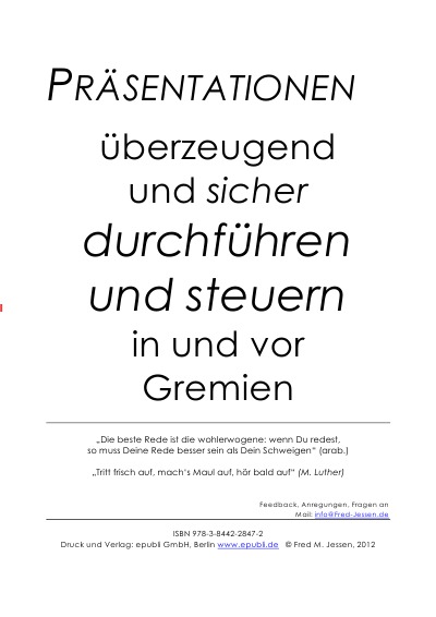 'Cover von Präsentationen überzeugend und sicher durchführen und steuern in und vor Gremien'-Cover