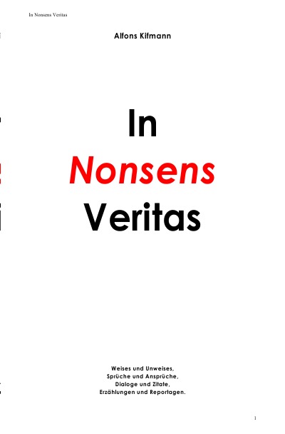 'Cover von In Nonsens Veritas'-Cover