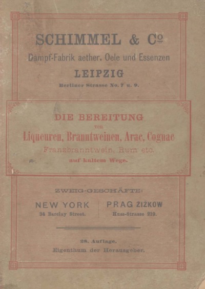 'Cover von Die Bereitung von Liquoeren, Branntweinen, Arac, Cognac, Frankbranntwein, Rum etc. auf kaltem Wege    (Reprint von 1892)'-Cover