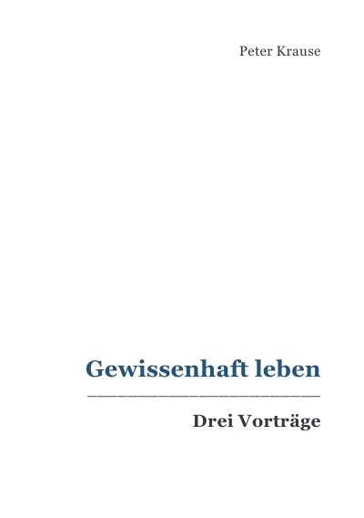 'Cover von Gewissenhaft leben'-Cover