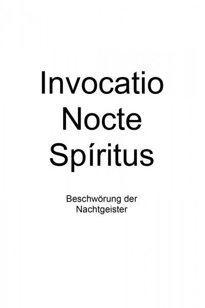 'Cover von Invocatio Nocte   Spiritus'-Cover