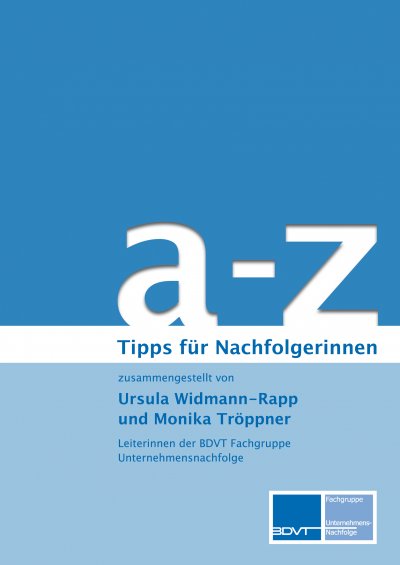 'Cover von a – z Tipps zur Unternehmensnachfolge für Nachfolgerinnen'-Cover