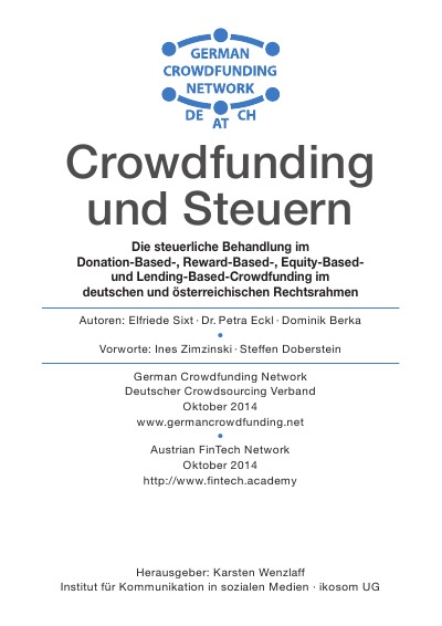 'Cover von Crowdfunding und Steuern'-Cover