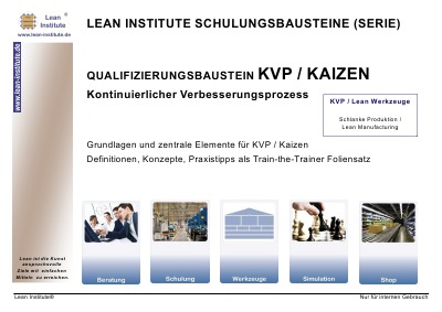 'Cover von QUALIFIZIERUNGSBAUSTEIN KVP / KAIZEN'-Cover