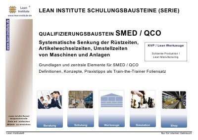 'Cover von QUALIFIZIERUNGSBAUSTEIN SMED / QCO'-Cover