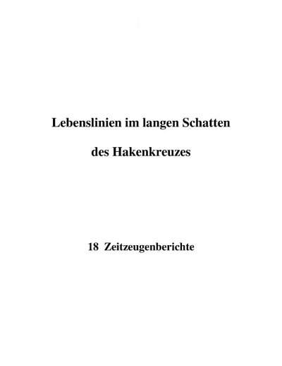 'Cover von Lebenslinien im langen Schatten des Hakenkreuzes'-Cover