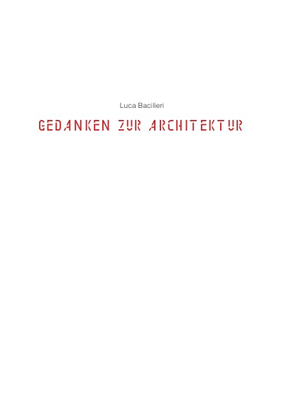 'Cover von Gedanken zur Architektur'-Cover