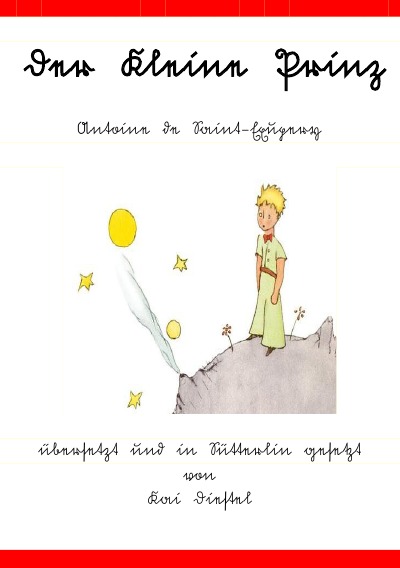 'Cover von Der kleine Prinz – Sütterlinausgabe'-Cover