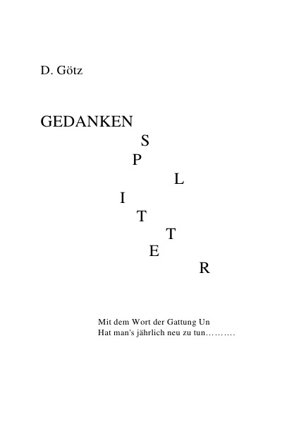 'Cover von Gedankensplitter'-Cover