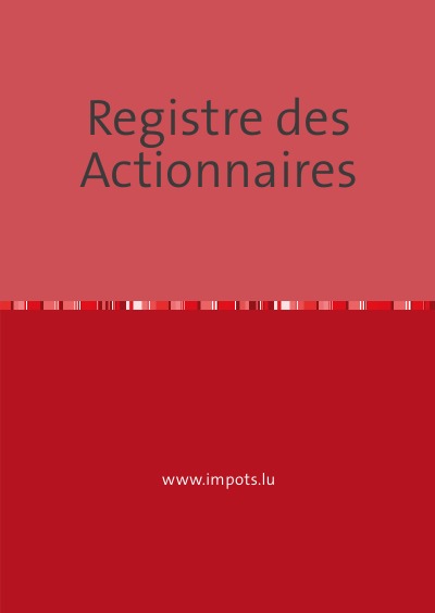 'Cover von Registre des Actionnaires'-Cover