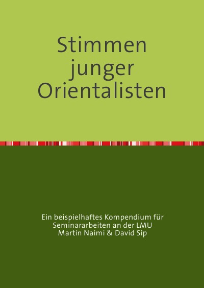 'Cover von Stimmen junger Orientalisten'-Cover