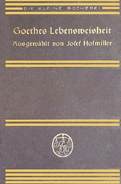 'Cover von Goethes Lebensweisheit'-Cover